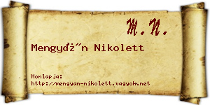 Mengyán Nikolett névjegykártya