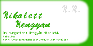 nikolett mengyan business card